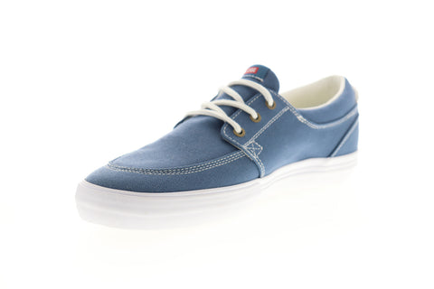 Globe Attic GBATTIC Mens Blue Canvas Low Top Lace Up Skate Sneakers Shoes