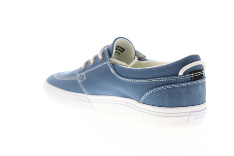 Globe Attic GBATTIC Mens Blue Canvas Low Top Lace Up Skate Sneakers Shoes