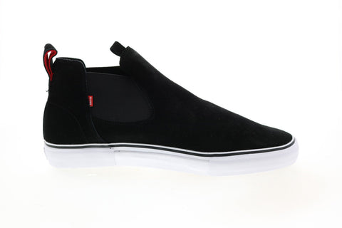 Globe Dover GBDOVER Mens Black Suede Slip On Skate Inspired Sneakers Shoes