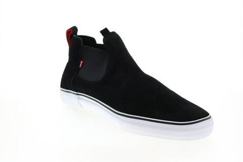 Globe Dover GBDOVER Mens Black Suede Slip On Skate Inspired Sneakers Shoes