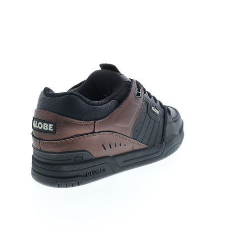 Globe Fusion GBFUS Mens Black Leather Lace Up Skate Inspired Sneakers Shoes