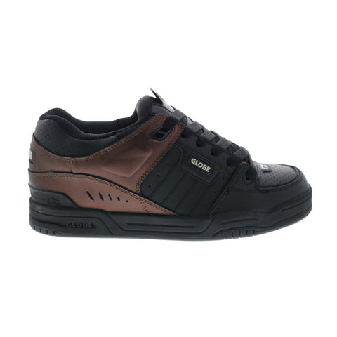 Globe Fusion GBFUS Mens Black Leather Lace Up Skate Inspired Sneakers Shoes