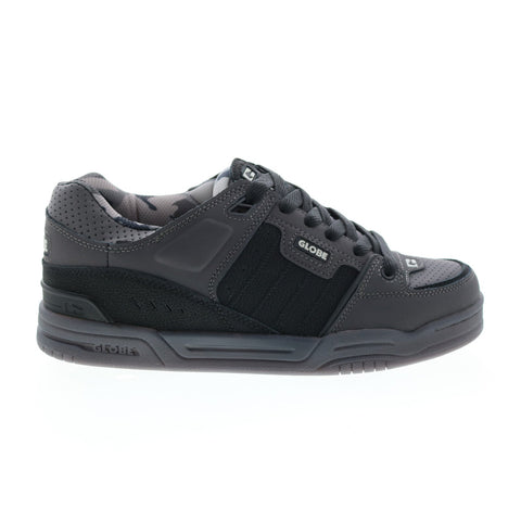 Globe Fusion GBFUS Mens Black Leather Skate Inspired Sneakers Shoes