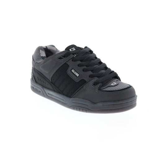 Globe Fusion GBFUS Mens Black Leather Skate Inspired Sneakers Shoes