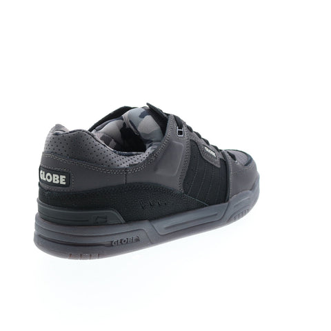 Globe Fusion GBFUS Mens Black Leather Skate Inspired Sneakers Shoes
