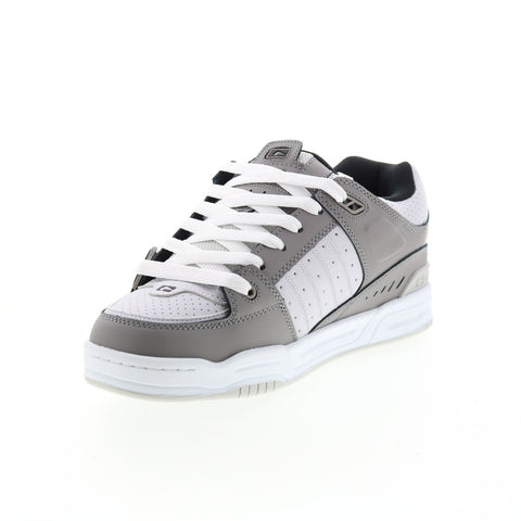 Globe Fusion GBFUS Mens Gray Leather Lace Up Skate Inspired Sneakers Shoes