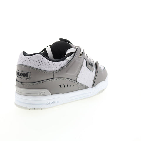 Globe Fusion GBFUS Mens Gray Leather Lace Up Skate Inspired Sneakers Shoes