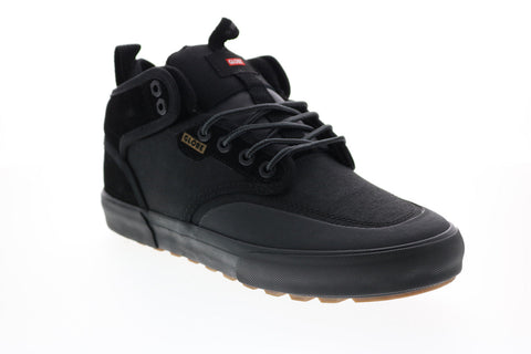 Globe Motley Mid GBMOTLEYM Mens Black Leather Skate Inspired Sneakers Shoes