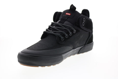 Globe Motley Mid GBMOTLEYM Mens Black Leather Skate Inspired Sneakers Shoes