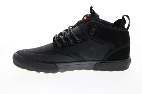 Globe Motley Mid GBMOTLEYM Mens Black Leather Skate Inspired Sneakers Shoes