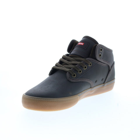 Globe Motley Mid GBMOTLEYM Mens Brown Leather Skate Inspired Sneakers Shoes