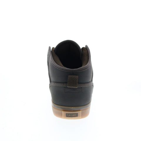 Globe Motley Mid GBMOTLEYM Mens Brown Leather Skate Inspired Sneakers Shoes