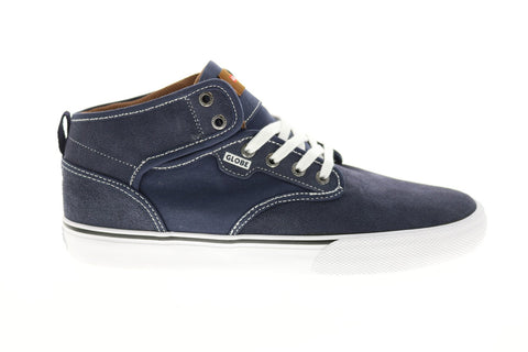 Globe Motley Mid GBMOTLEYM Mens Blue Suede Skate Inspired Sneakers Shoes