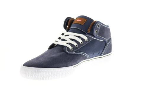 Globe Motley Mid GBMOTLEYM Mens Blue Suede Skate Inspired Sneakers Shoes