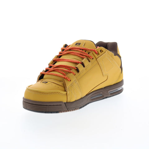 Globe Sabre GBSABR Mens Brown Leather Lace Up Skate Inspired Sneakers Shoes