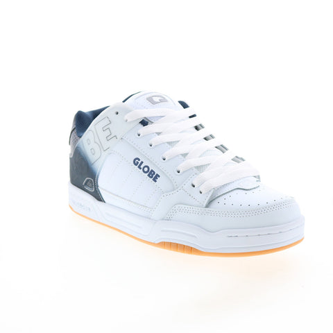 Globe Tilt GBTILT Mens White Leather Lace Up Skate Inspired Sneakers Shoes