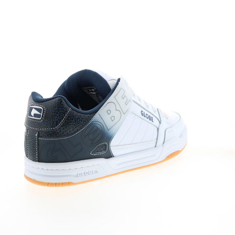 Globe Tilt GBTILT Mens White Leather Lace Up Skate Inspired Sneakers Shoes