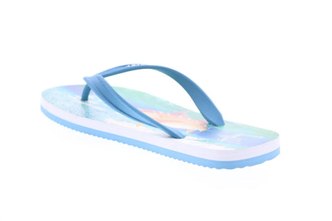 Guy Harvey Cayman Redfish GHMCAYMALR-4430 Mens Blue Leather Flip-Flops Sandals Shoes