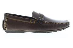 Steve Madden Grab Mens Brown Leather Casual Slip On Loafers Shoes