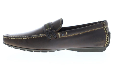 Steve Madden Grab Mens Brown Leather Casual Slip On Loafers Shoes