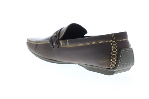 Steve Madden Grab Mens Brown Leather Casual Slip On Loafers Shoes