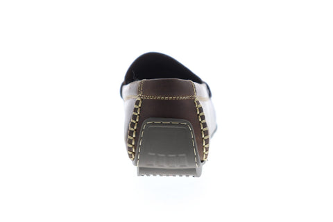 Steve Madden Grab Mens Brown Leather Casual Slip On Loafers Shoes