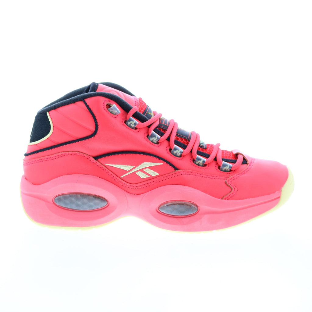 Reebok Question Mid Hot One's Mens Red Leather Athletic Basketball Sho ...