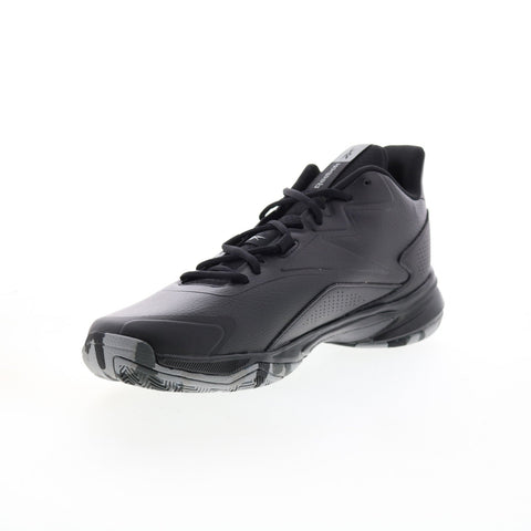 Reebok More Buckets GW1408 Mens Black Leather Athletic Basketball Shoes