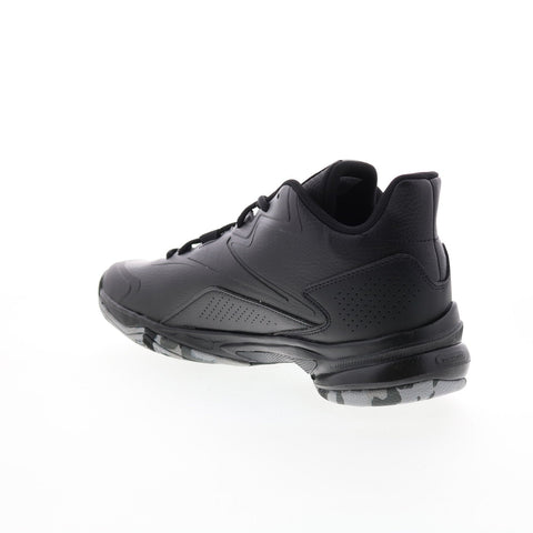 Reebok More Buckets GW1408 Mens Black Leather Athletic Basketball Shoes