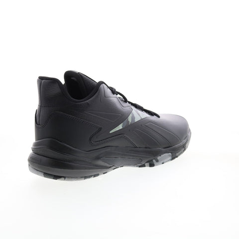 Reebok More Buckets GW1408 Mens Black Leather Athletic Basketball Shoes