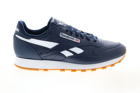Reebok Classic Leather GX5009 Mens Blue Leather Lifestyle Sneakers Shoes 