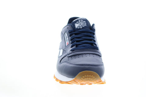 Reebok Classic Leather GX5009 Mens Blue Leather Lifestyle Sneakers Shoes 