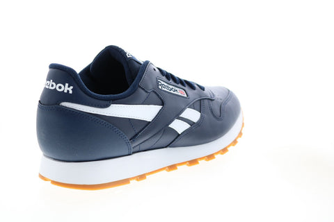 Reebok Classic Leather GX5009 Mens Blue Leather Lifestyle Sneakers Shoes 