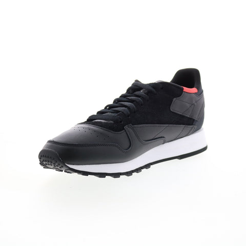 Reebok Classic Leather GX6191 Mens Black Leather Lifestyle Sneakers Shoes