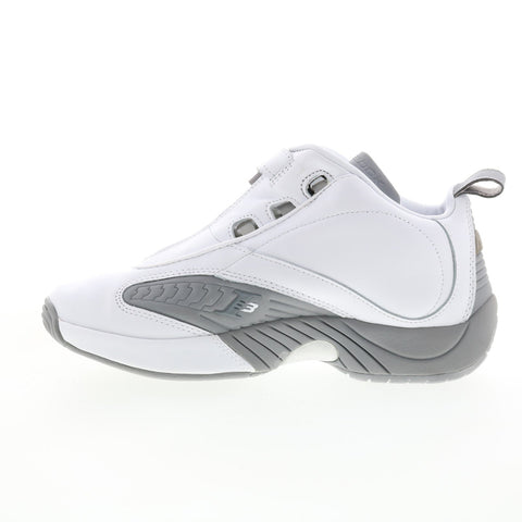 Reebok Answer IV GX6234 Mens White Leather Zipper Athletic Basketball Shoes