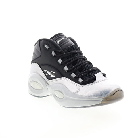 Reebok Question Mid GX7925 Mens Black Leather Athletic Basketball Shoes