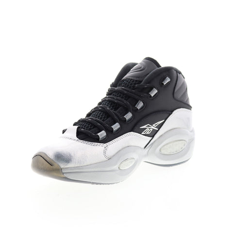 Reebok Question Mid GX7925 Mens Black Leather Athletic Basketball Shoes