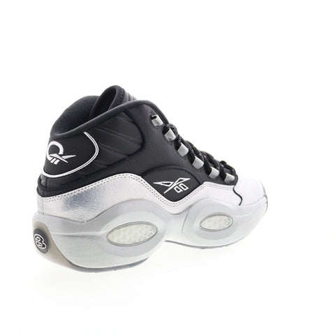 Reebok Question Mid GX7925 Mens Black Leather Athletic Basketball Shoes