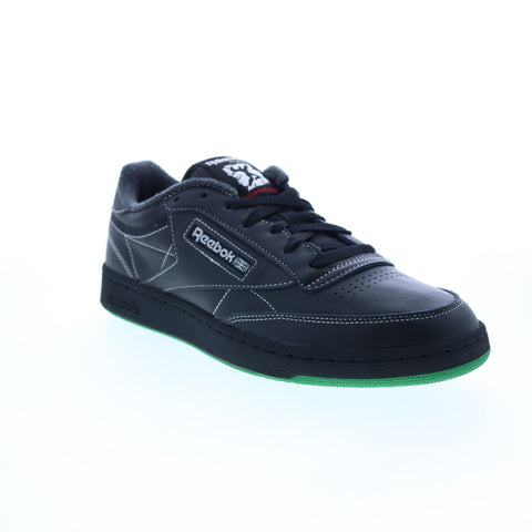 Reebok Club C 85 GX8318 Mens Black Leather Lace Up Lifestyle Sneakers Shoes