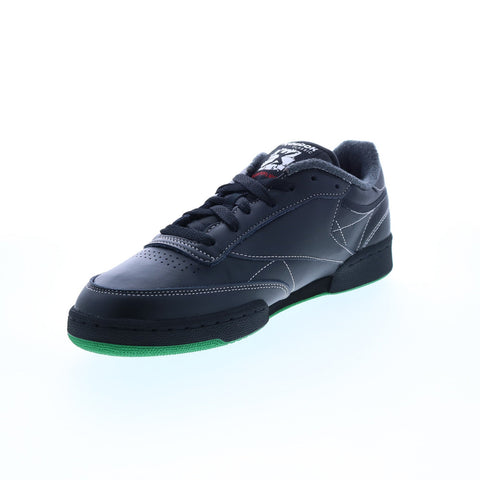 Reebok Club C 85 GX8318 Mens Black Leather Lace Up Lifestyle Sneakers Shoes