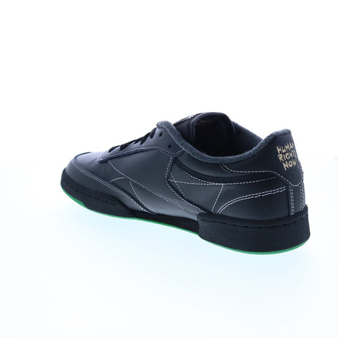 Reebok Club C 85 GX8318 Mens Black Leather Lace Up Lifestyle Sneakers Shoes