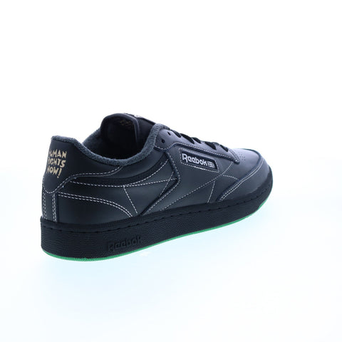 Reebok Club C 85 GX8318 Mens Black Leather Lace Up Lifestyle Sneakers Shoes