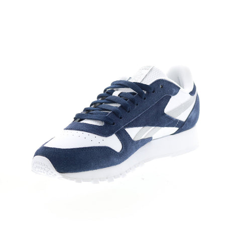 Reebok Classic Leather GX9314 Mens Blue Suede Lifestyle Sneakers Shoes