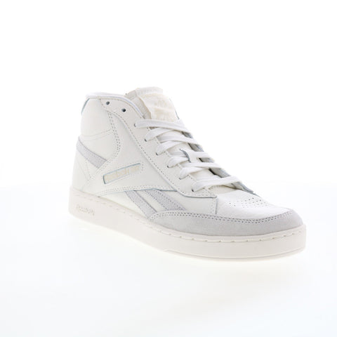 Reebok Club C Form Hi GY0036 Mens Beige Leather Lifestyle Sneakers Shoes