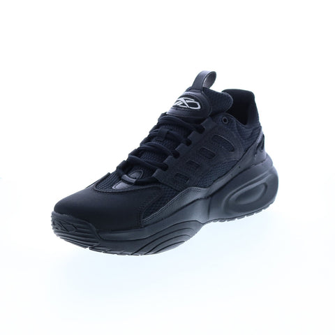 Reebok Solution Mid GY0933 Mens Black Leather Athletic Basketball Shoes