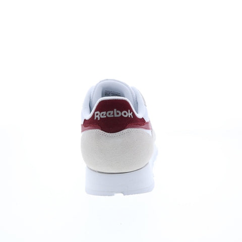 Reebok Classic Leather Mens White Suede Lace Up Lifestyle Sneakers Shoes