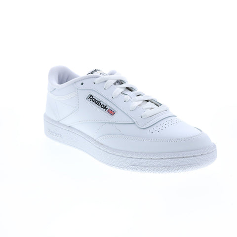 Reebok Club C 85 GZ1605 Mens White Leather Lace Up Lifestyle Sneakers Shoes 