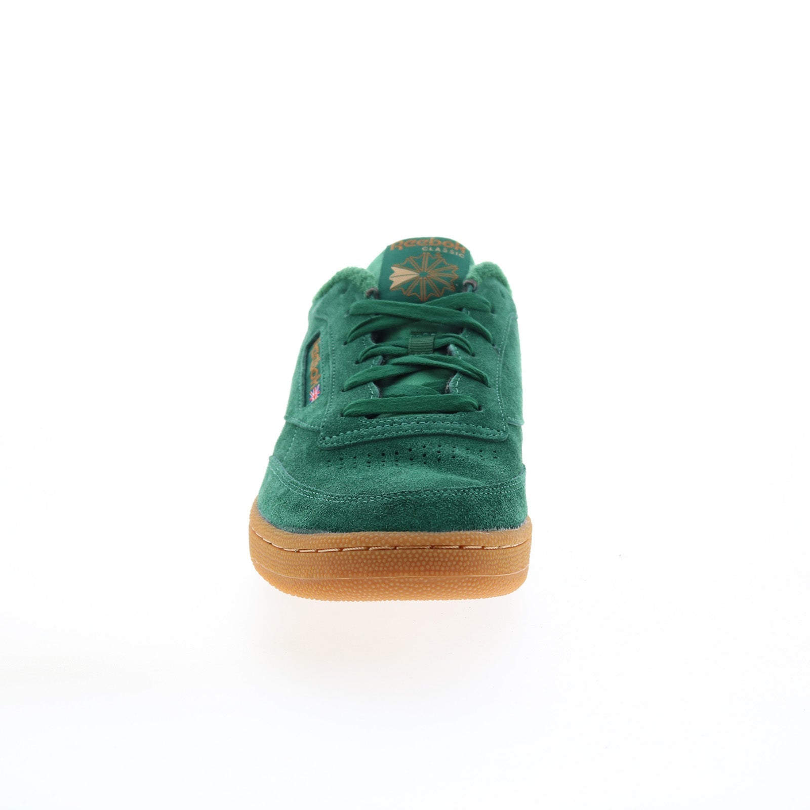 Reebok Club C 85 Mens Green Suede Lace Up Lifestyle Sneakers Shoes