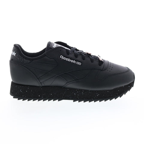 Reebok Classic Leather Ripple GZ4118 Womens Black Lifestyle Sneakers Shoes