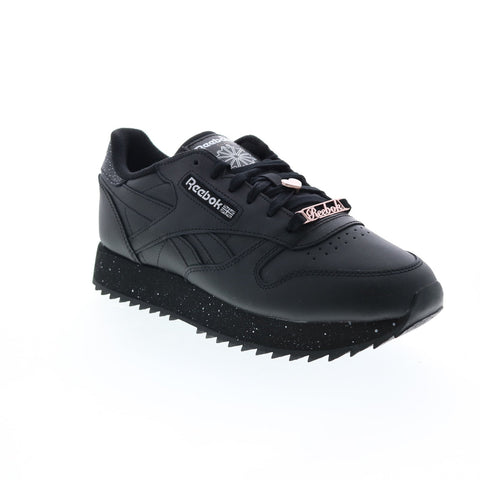 Reebok Classic Leather Ripple GZ4118 Womens Black Lifestyle Sneakers Shoes